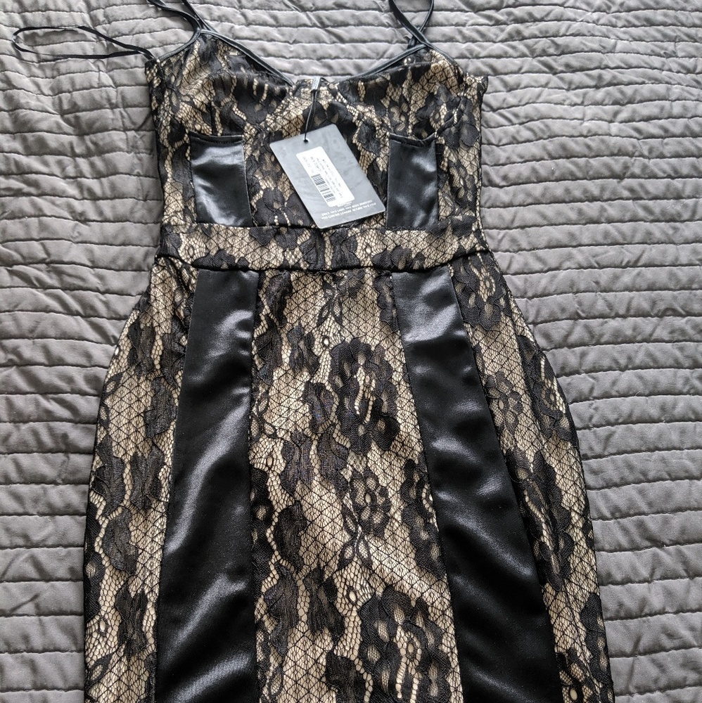 Black lace mini dress
